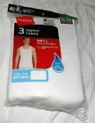 HANES Pkg of 3 Tagless RIBBED White TANK Shirt MENS Size 3X 54-56" Chest NEW