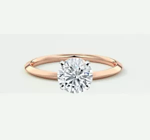 IGI E/VVS 2 Ct Round Cut Lab Created Grown Diamond 14K Rose Gold Engagement Ring - Picture 1 of 5