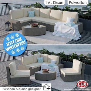 XXL Polyrattan Lounge Set 6tlg. Gartenlounge Sitzgruppe Ecklounge Indoor Outdoor - Bild 1 von 3