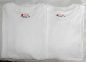 Herren Vintage 2 Hanes weiß Komfort T-Shirt Tee Größen Gr. SP Arbeit Spielen Schlaf Rarität - Bild 1 von 2