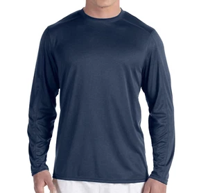 CHAMPION Mens Vapor PowerTrain Long Sleeve Training Shirt | Navy Blue | CV26 - Picture 1 of 5