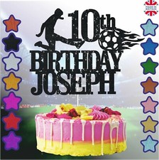 Topper per torte da calcio personalizzato topper per torte di compleanno glitter decorazione torta Regno Unito