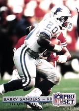 Barry Sanders - 1992 Pro Set Detroit Lions #169