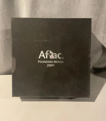 2009年Aflac Founders奖玻璃雕像书桌镇纸奖杯套装 — 第 1/2 张图片