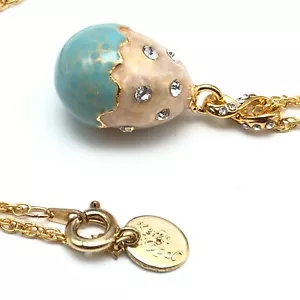 Turquoise Egg Pendant Necklace with crystals by Keren Kopal - Picture 1 of 5