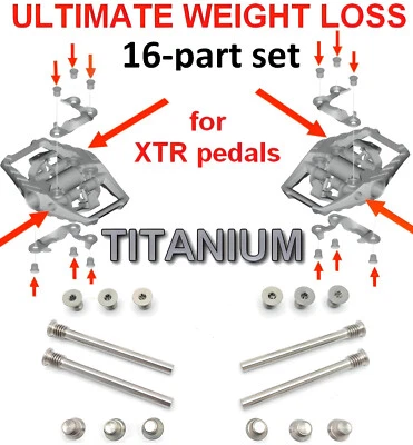 Shimano XTR M980 a M9120: Juego de 16 piezas TITANIO para plataforma de pedales. ¡Único! Foto 1 de 2