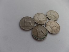 Rare Collection  Ireland-Irish Wolfhound  5x  6 Pence Coins 1958- 1962 - 20.8mm