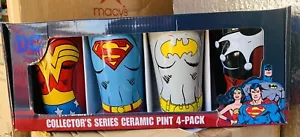 Juego de 4 tazas de vidrio pintadas de cerámica moldeada para mujer superhéroe de DC Comics - Imagen 1 de 9