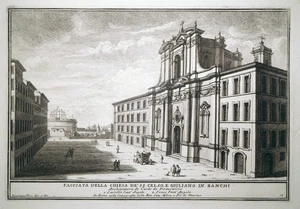Radierung, Santi Celso e Giuliano in Rom, Giuseppe Vasi, 1739, Berlin 2666 - Bild 1 von 6
