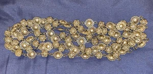 Collana da sposa messicana vintage maglie tono argento guatemalteca - Foto 1 di 4