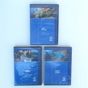 3 PADI SCUBA DIVING DVDs Deep, Night, Wreck New Instruction Sports Travel Series - Picture 1 of 11