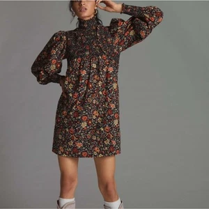 Anthropologie x Plenty by Tracy Reese Smocked Floral Long Sleeve Mini Dress S - Picture 1 of 14