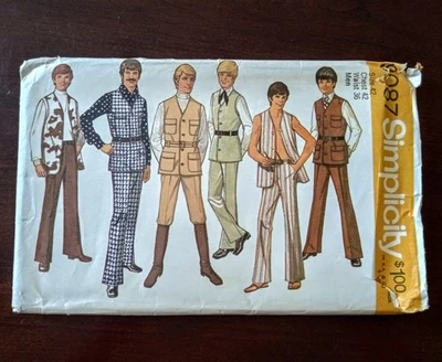 Traje de ocio safari/hippie patrón de simplicidad #9087 con chaleco y pantalones con cinturón talla 42 Foto 1 de 4