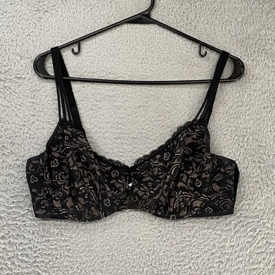 Soma Bra Womens 36DD Black Nude Enticing Lift Balconette Lace Underwire - Image 1 of 4