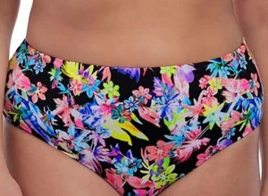 Elomi Electroflower Mid Rise Bikini Brief- 7175 Black - sz 18 - Picture 1 of 3