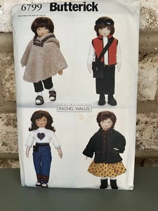 Butterick 6799 Doll Clothing Pattern Rachel Wallis 4 Outfits Uncut Coat Boots - Picture 1 of 2