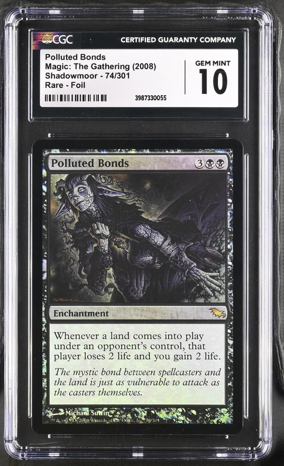 POLLUTED BONDS Shadowmoor Foil Rare CGC 10 MTG [Nostalgium] - Image 1 of 2