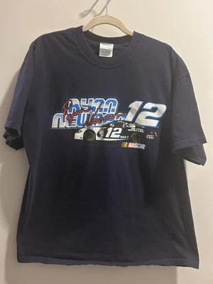 VINTAGE Ryan Newman T-Shirt Mens XL Blue Alltel Racing Nascar Y2K 2000s Spellout - Image 1 of 4