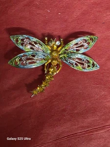 Cola de estrás vintage ART multicolor libélula tono dorado  - Imagen 1 de 4