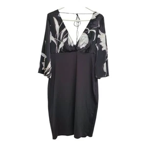 Sz EU 40 (US 8 / 10) New Chic Star Floral Dress Double V-Neck Stretch - Picture 1 of 5