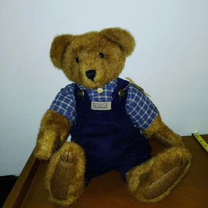 Boyds Bears Nelson 16" blau Cord Overall kariertes Hemd Archive Collection neu mit Etikett - Bild 1 von 8