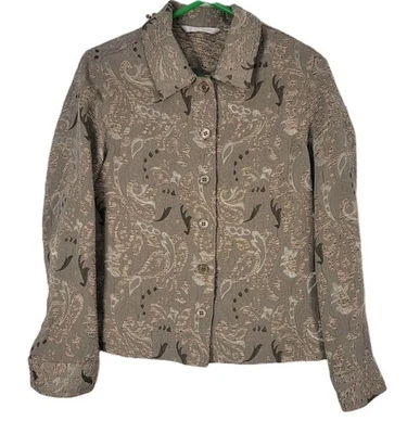 Chaqueta Blazer Erin London Mujer Mediana Floral Texturizada Abotonada Trabajo Comodidad Foto 1 de 4