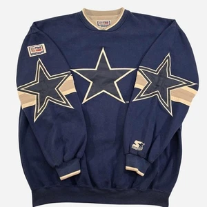 Vintage 90s Dallas Cowboys Starter Pro Line NFL Embroidered Big Star Crewneck - Picture 1 of 8