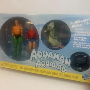 Aquaman und Aqualad Deluxe 3-Pack Actionfiguren Set DC Direct 2001 NEU - Bild 1 von 13