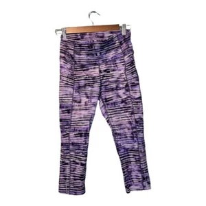 Lululemon Purple Crop Leggings Athletic Yoga Pants Activewear Pockets - Picture 1 of 4