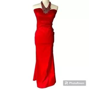 Rotes Damenkleid formeller Abend Braut Brautjungfer Abschlussball langes Maxikleid, Größe 6 - Bild 1 von 9