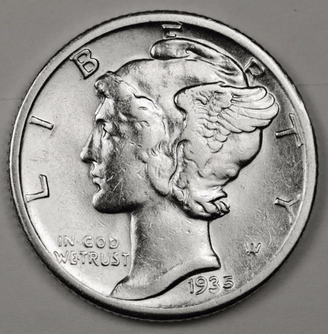 1935-s Mercury Head Dime.  High Grade.  100282 (Inventory A) Cover