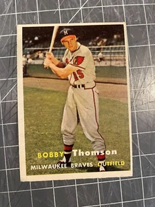 1957 TOPPS #262 BOBBY THOMSON MILWAUKEE BRAVES  BASEBALL CARD NM - Picture 1 of 2