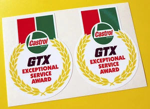 CASTROL GTX Classic Vintage retro 'Exceptional Service Award' stickers decals  - Picture 1 of 1