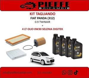 KIT TAGLIANDO 3 FILTRI + 4 LT OLIO FIAT PANDA 0.9 TWINAIR NATURAL POWER DAL 2012 - Imagen 1 de 1