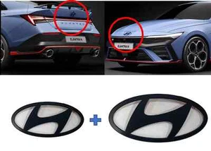 Genuine OEM Matt Black Front & Rear Emblem 86300IB000/86302IB000 for Elantra - Picture 1 of 8