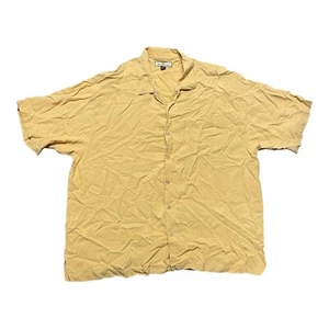 TOMMY BAHAMA Hawaiian Shirt Mens XXL 2XL Yellow Silk Short Sleeve Button Down - Picture 1 of 4