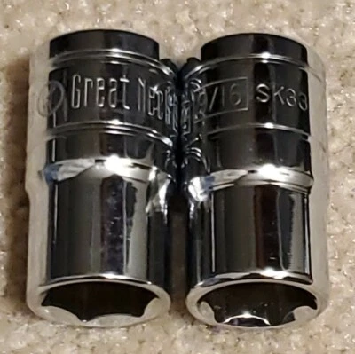 Great Neck Sk33,  9/16" X 1/2" Drive 6 Point Socket, Lot of 2 - Image 1 of 4