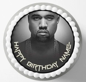 EDIBLE Kanye KW Cake Topper Birthday Party Wafer / Icing 19cm (uncut) - Picture 1 of 9