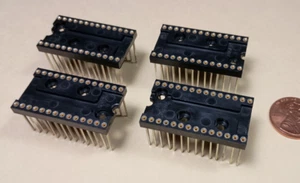 Qty 4: Quality Augat 28-Pin Wire Wrap Sockets Gold Plated Prototyping NOS Xlnt! - Picture 1 of 4