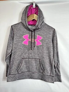 Under Armour Damen Loose Fit Cold Gear Heather Purple Hot Pink Hoodie M/L - Bild 1 von 5