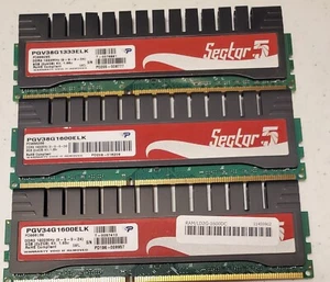 SECTOR 5 DDR3 1600MHZ (9-9-9-24) 4GB (2X2GB) KIT PGV34G1600ELK  (LOT OF 3) - Picture 1 of 1