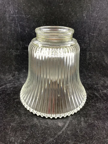 Vintage ribbed glass sconce light fixture shades clear glass 2" fit bell shaped Cover