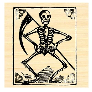 P46 Grim reaper skeleton rubber stamp WM - Picture 1 of 3