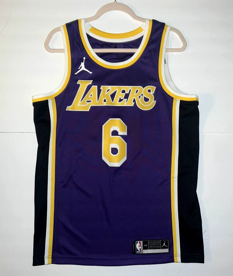 Jordan Purple Jersey LeBron James #6 Los Angeles Lakers Men Size 44 Medium NBA