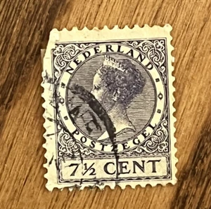 1927 Netherlands 7 1/2 Cents Dark Voilet Rare Postage Stamp - Picture 1 of 1