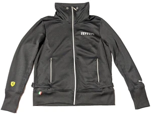 FERRARI SCUDERIA x PUMA Black Zip Racing Track Jacket - Women Slim XL - Large? - Picture 1 of 20