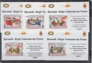 ST966Id. Burundi - Estampillada sin montar o nunca montada - diplomacia - 2013 - de lujo - imperfecto - Imagen 1 de 1
