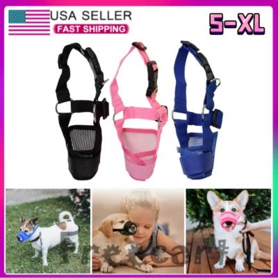 Máscara de malla ajustable para boca boca boca perro mascota sin ladridos anti mordeduras masticación Foto 1 de 4