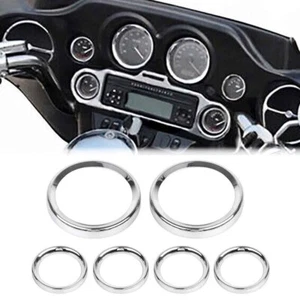 Chrome Instrument Board Gauge Bezel Cover For Harley Electra Glide 1996-2013 - Foto 1 di 7