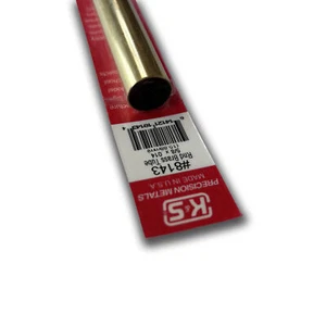 K&S Metals 8143 Tubo tondo in ottone: 5/8 OD x 0,014 parete x 12 lungo (1 pezzo) - Foto 1 di 2